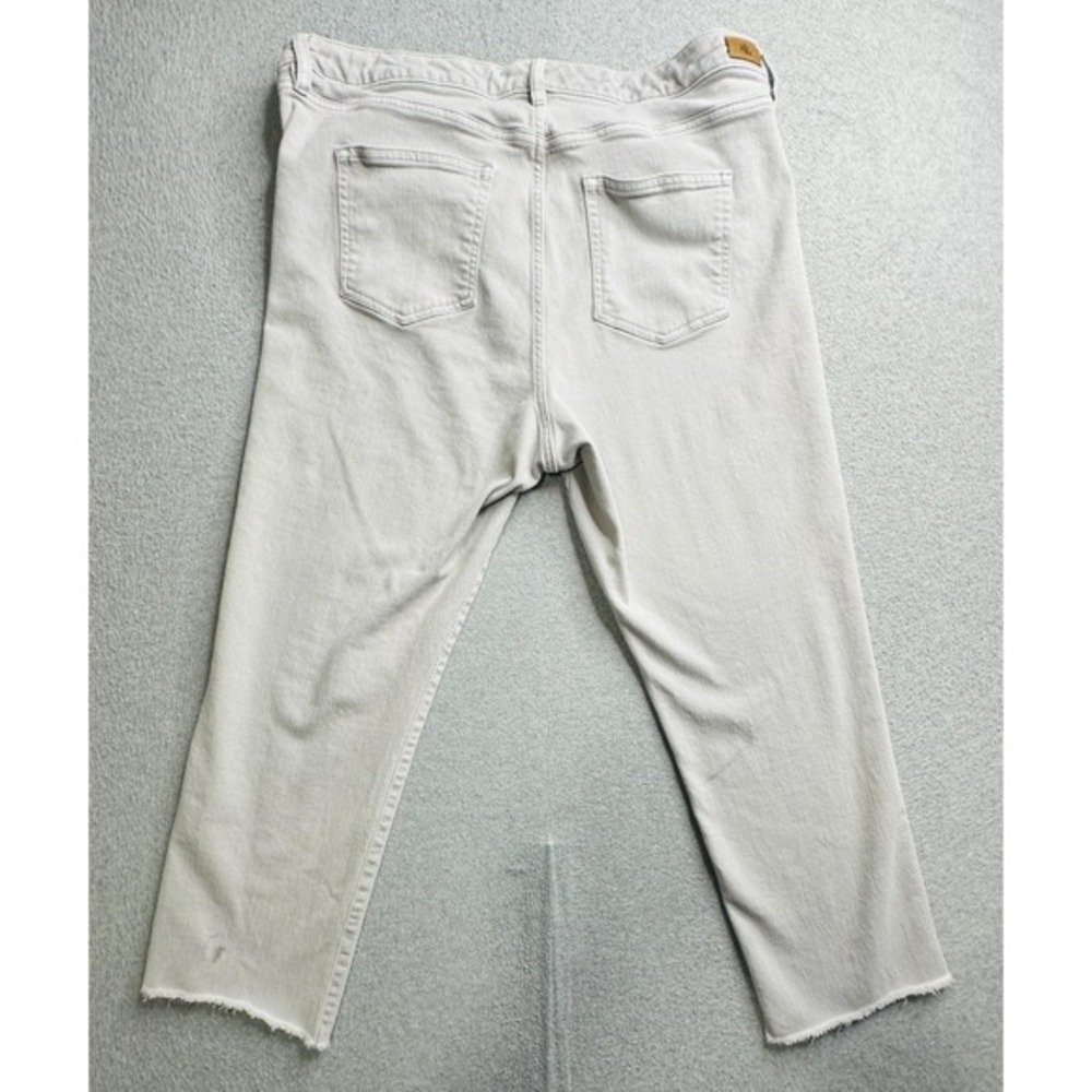 Lauren Ralph Lauren Jeans Womens 16W Plus Gray Frayed Hem Straight Stretch Pants